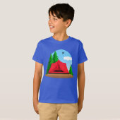 T-shirt Camping avec arbres À feuillage persistant Tee's K (Devant entier)