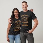 T-shirt Camping avec bulldog rétro (Unisexe)