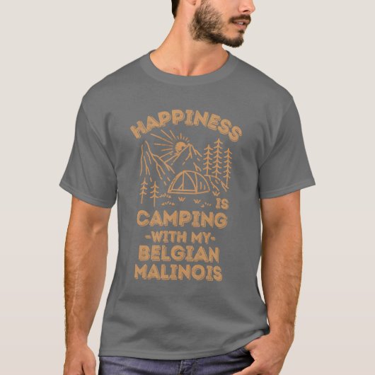 T-shirt Camping avec cadeau malinois (Devant)