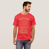 T-shirt Camping avec garçon scottishterrier (Devant entier)