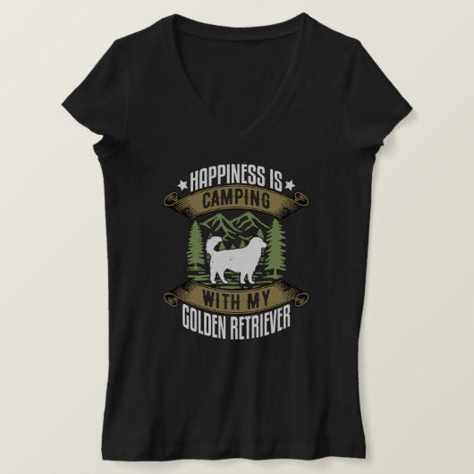 T-shirt Camping Avec Golden Retriever Camp Camping Et Chie (Design devant)