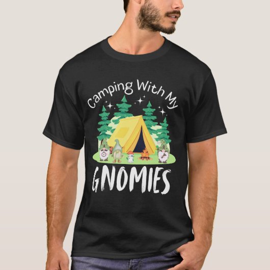 T-shirt Camping Avec My Gnomies drôle dire (Devant)