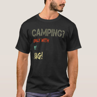 T-shirt Camping avec tente de chien caravane vintage uniqu