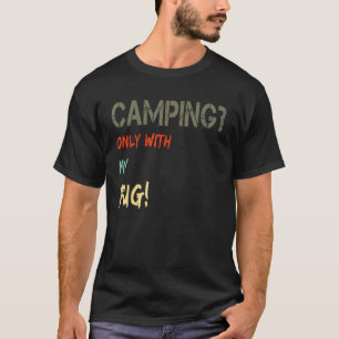 T-shirt Camping avec Tente de chien Motorhome Vintage seul