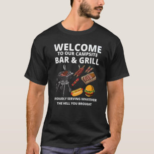 T-shirt Camping Bar & Grill Family Cocktail Barbeque Gathe
