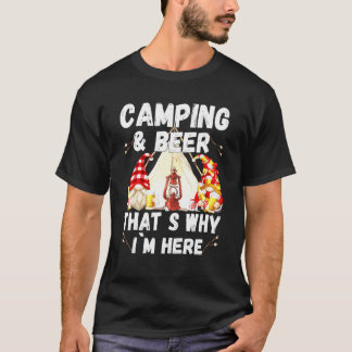 T-shirt Camping Bière C'Est Pourquoi Je Suis Ici Avec Des