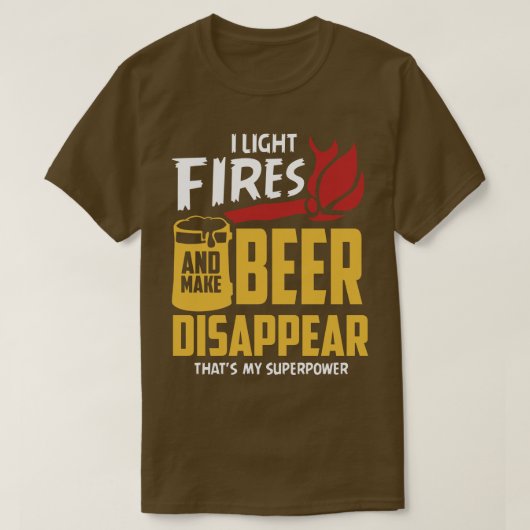 T-shirt Camping bière de feu de camp 5 (Design devant)