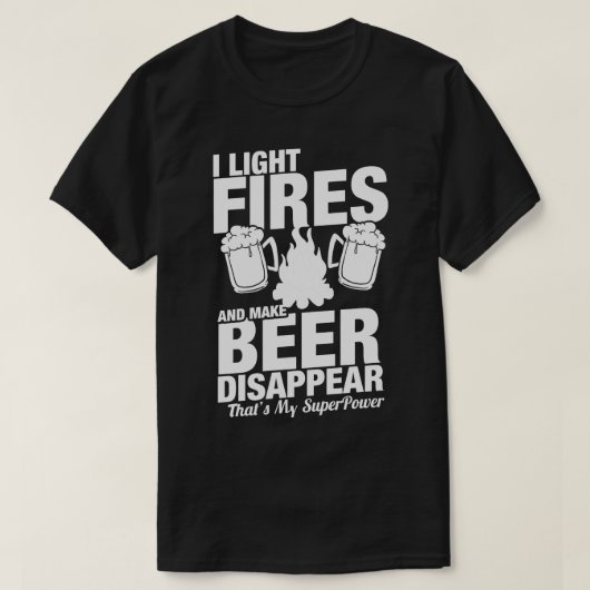 T-shirt Camping bière de feu de camp 7 (Design devant)