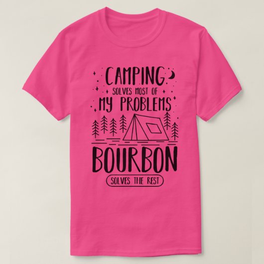 T-shirt Camping Bourbon Funny 1 (Design devant)