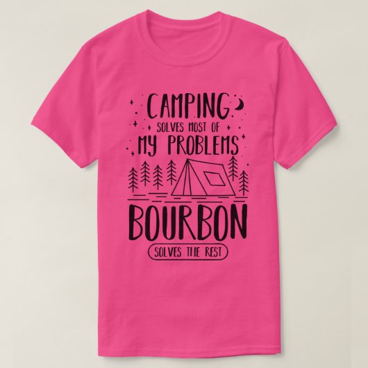 T-shirt Camping Bourbon Funny 2 (Design devant)