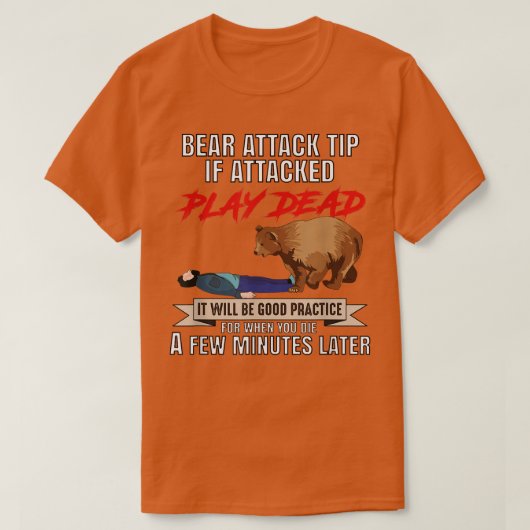 T-shirt Camping Camper Bear Attaque Tip Si Attaqué Jouer D (Design devant)