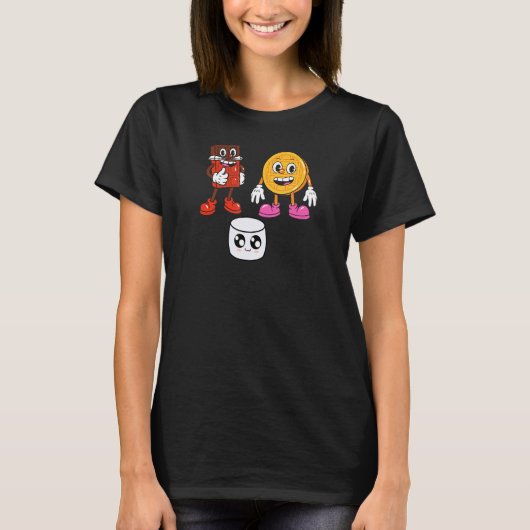 T-shirt Camping Camping Camping Camping Chocolat Marshmall (Devant)