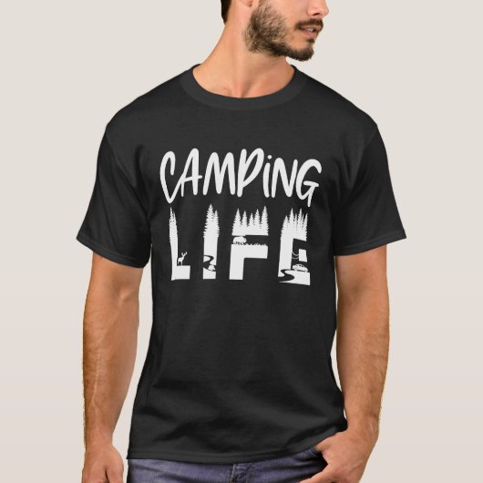 T-shirt Camping Camping Extérieur (Devant)
