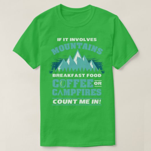 T-shirt Camping Camping Randonnée Café (Design devant)