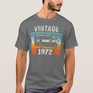 T-shirt Camping Caravane Vintage 1972 Anniversaire Cadeau 