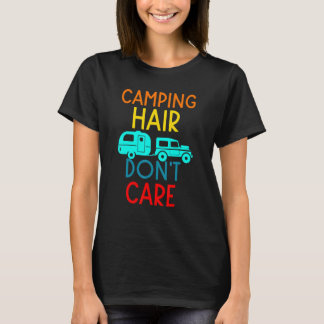 T-shirt Camping Cheveux N'importe Camping Rv Caravane Rétr