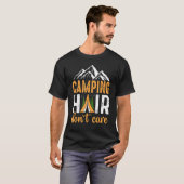 T-shirt Camping Cheveux s'en fiche (Devant entier)