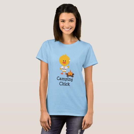T-shirt Camping Chick Ringer (Devant entier)