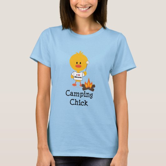 T-shirt Camping Chick Ringer (Devant)