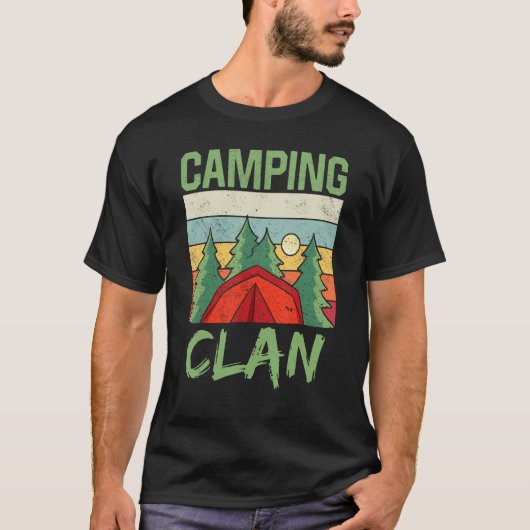 T-shirt Camping Clan Campfire Campsite Camp Camper (Devant)