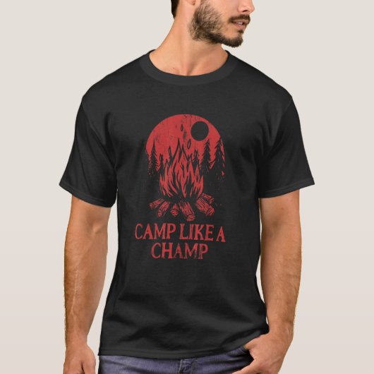 T-shirt Camping Comme Un Champ Camping D'Été Camping Tropi (Devant)