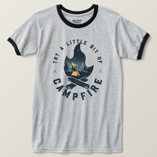 T-shirt Camping cool Camper Feu de Campement Sous Les Mont (Design devant)