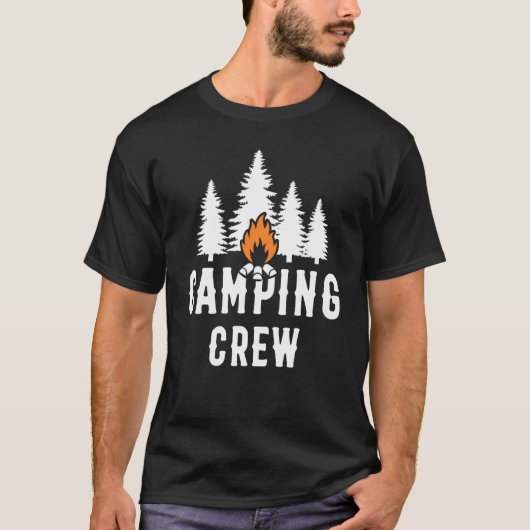 T-shirt Camping Crew Bonfire Camping Camping Randonnée d'é (Devant)