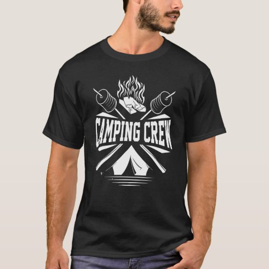 T-shirt Camping Crew Marshmallow Campfire Randonnée d'été (Devant)