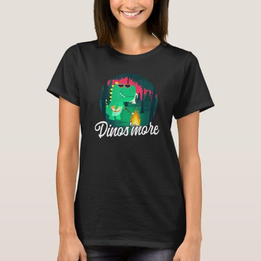 T-shirt Camping Cute Dinosmore Feu de Campement Smore Mars (Devant)