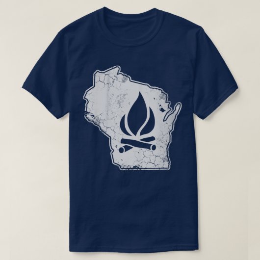 T-shirt Camping dans le Wisconsin Feu de camp Camping en p (Design devant)