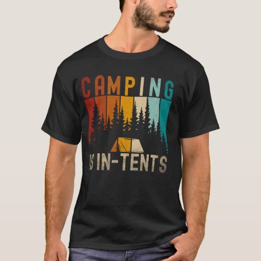 T-shirt Camping Dans Les Tentes Camping Extérieur Camping (Devant)