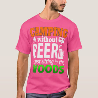 T-shirt Camping De Boutiques Sans Bière Campeurs Drôle