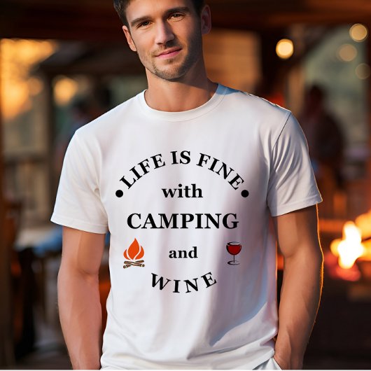 T-shirt Camping de fond et les paroles de vin