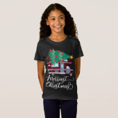 T-Shirt Camping de Noël le plus joli Camper rouge plaid Ca (Devant entier)