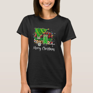 T-shirt Camping de Noël Leopard Remorque Joyeux Chris
