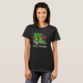 T-shirt Camping de Noël Leopard Remorque Joyeux Chris (Devant entier)