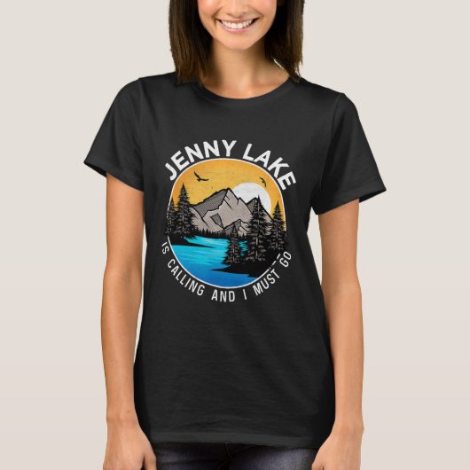 T-shirt Camping de pêche - Lakeview Jenny Lake (Devant)
