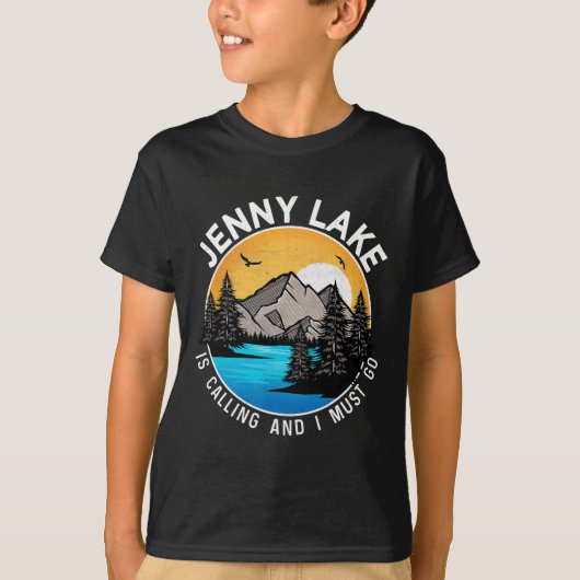 T-shirt Camping de pêche - Lakeview Jenny Lake (Devant)