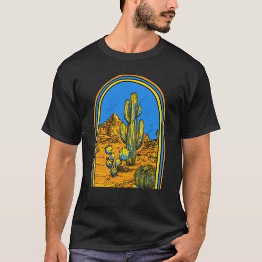 T-shirt Camping Desert Landscape Cactus Desert Life Succul (Devant)