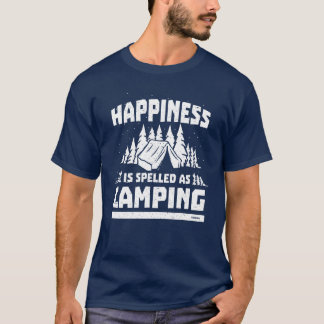 T-shirt Camping dicton forêt tente nature rétro