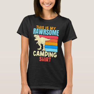 T-shirt Camping Dinosaur Camper Boys Girls Camp Outdoors K