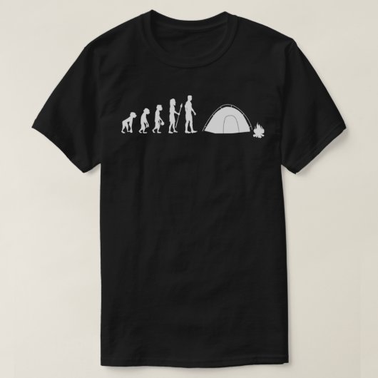 T-shirt Camping drôle évolution rétro des humains nouveaut (Design devant)