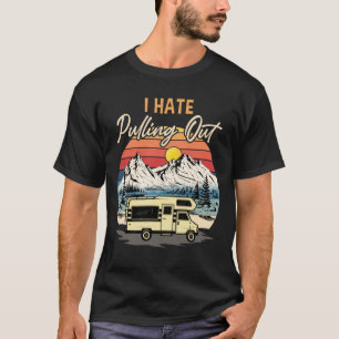 T-shirt Camping Drôle Je Déteste Sortir Voyage Rétro