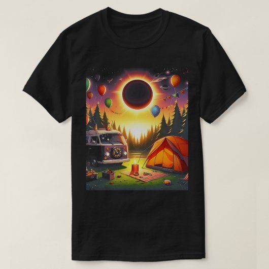 T-shirt Camping Éclipse Solaire Mon premier Éclipse Solair (Design devant)