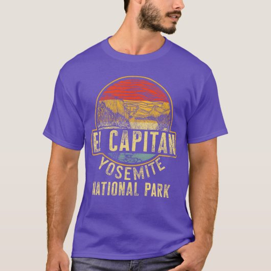 T-shirt Camping El Capitan Yosemite National Park retro (Devant)