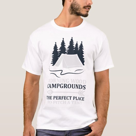 T-shirt Camping En Bois Du Matin Est Parfait Pour Placer U (Devant)