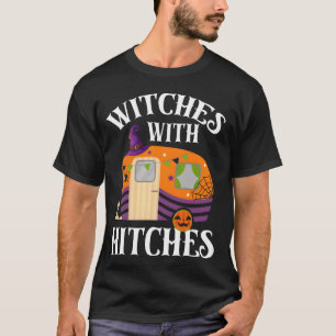 T-shirt Camping en camping-car Halloween Sorcières avec at