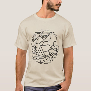 T-shirt Camping en tente de montagne