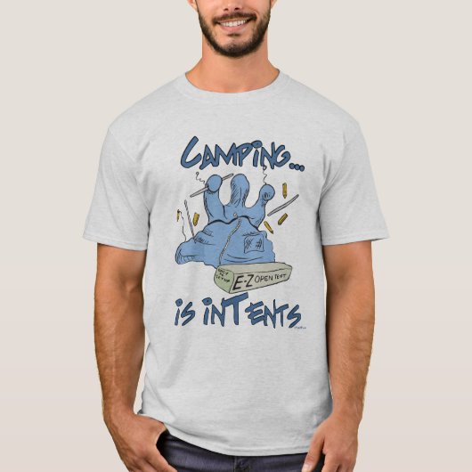 T-shirt Camping est Intents Funny Pun (Devant)
