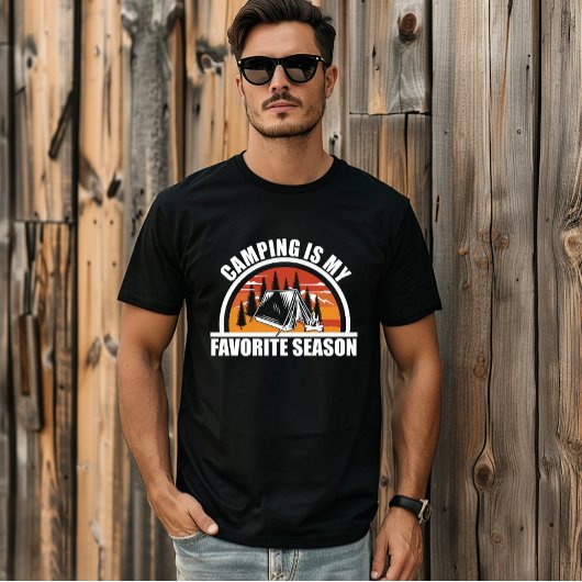 T-shirt Camping est ma saison préférée drôle slogan de cam